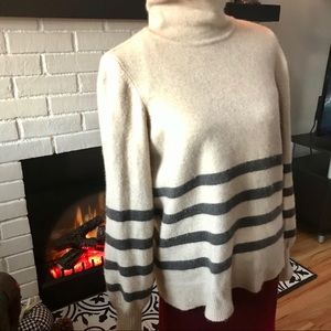 Michael Kors Alpaca Wool Turtleneck Stripe Sweater